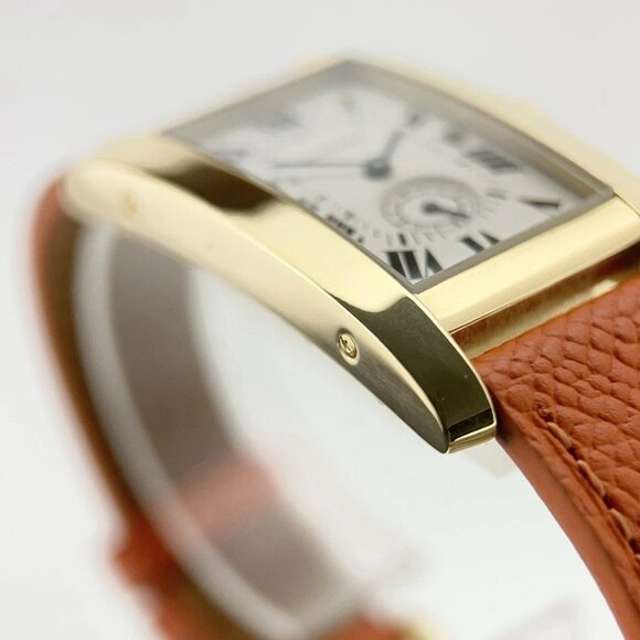 Cartier Tank Americaine 18k Yellow Gold Silver Dial 24mm Quartz Watch 8012905 - Picture 3 of 9